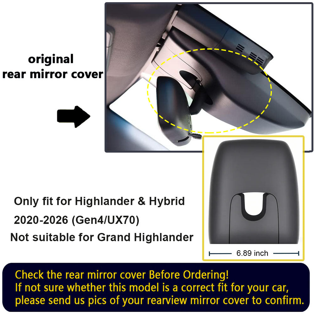 OEM Factory Look Dash Cam for Toyota Highlander (2020-2026) - Front 4K + Rear 1080P