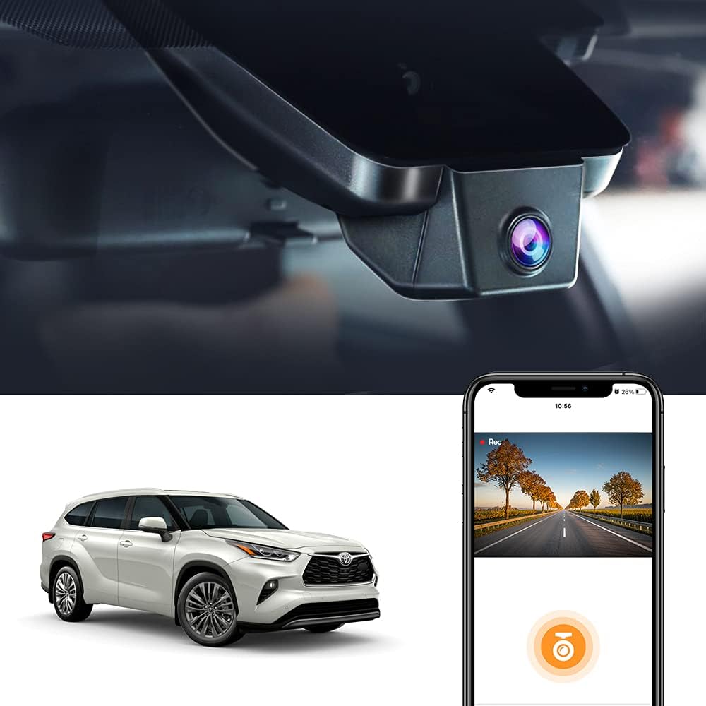 OEM Factory Look Dash Cam for Toyota Highlander (2017-2019) - Front 4K + Rear 1080P