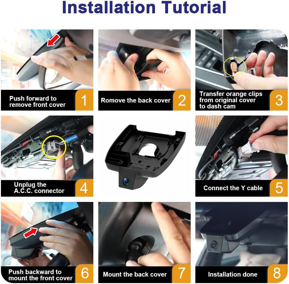 OEM Factory Look Dash Cam for Toyota Highlander (2020-2026) - Front 4K + Rear 1080P