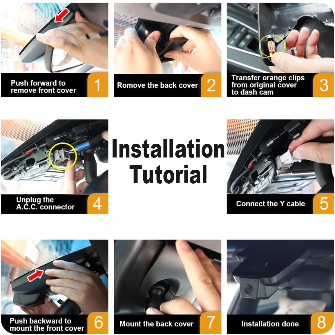 OEM Factory Look Dash Cam for Toyota Camry (2021-2024) - Front 4K + Rear 1080P