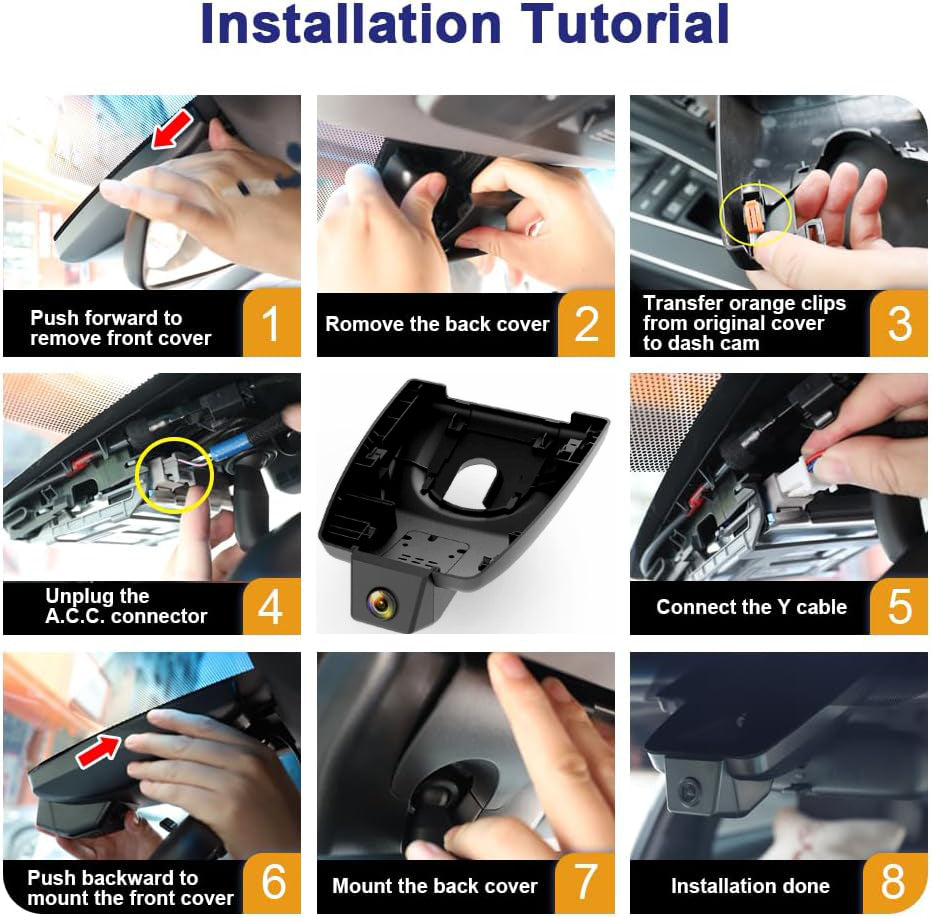 Toyota Sienna Dash Cam (2021-2026), Factory Fit OEM Style, UHD 2160P Video, Built-in WiFi & APP, G-Sensor