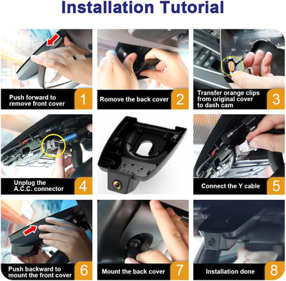 Toyota Sienna Dash Cam (2021-2026), Factory Fit OEM Style, UHD 2160P Video, Built-in WiFi & APP, G-Sensor