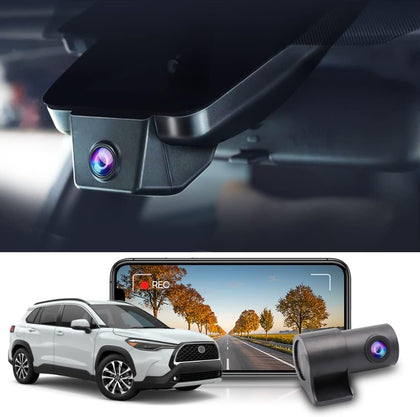 OEM Factory Look Dash Cam for Toyota Corolla Cross 2022 - Front 4K + Rear 1080P