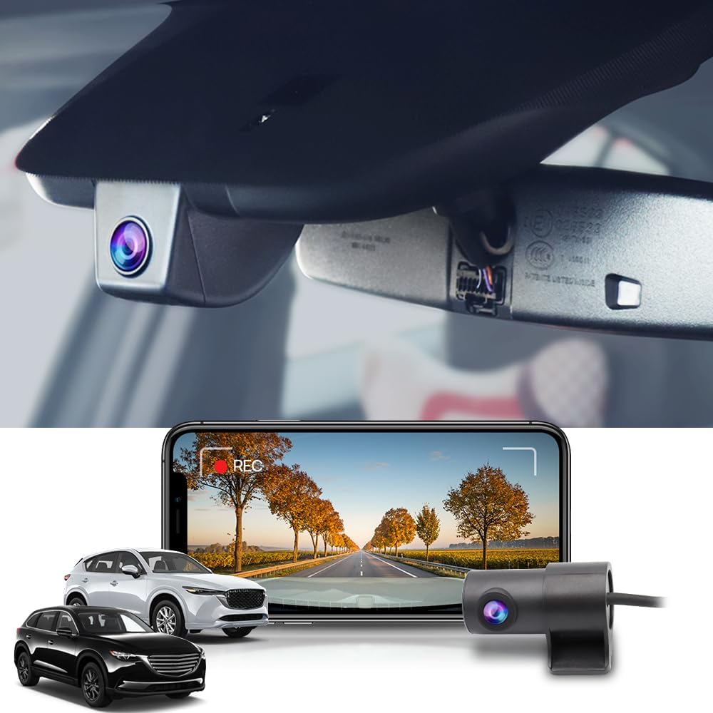 Integrated OEM Look Dash Cam Compatible with Mazda CX-5 (2017-2025) - Front 4K + Rear 1080P