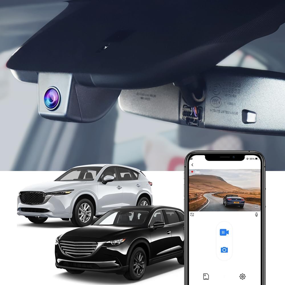 Integrated OEM Look Dash Cam Compatible with Mazda CX-5 (2017-2025) - Front 4K + Rear 1080P