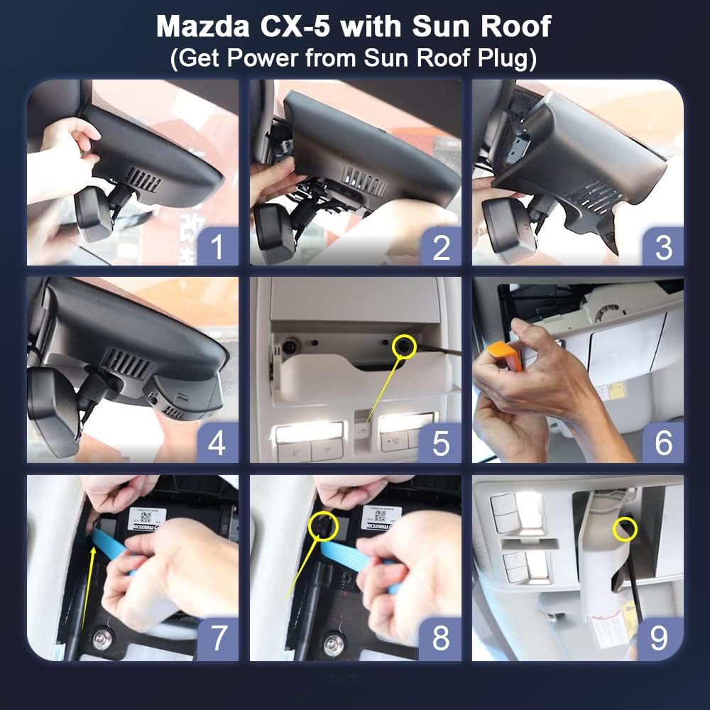 Integrated OEM Look Dash Cam Compatible with Mazda CX-5 (2017-2025) - Front 4K + Rear 1080P
