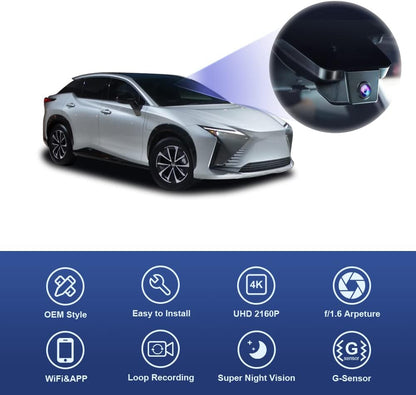 Integrated OEM Look Dash Cam Compatible with Lexus RZ (2023-2026) - Front 4K + Rear 1080P