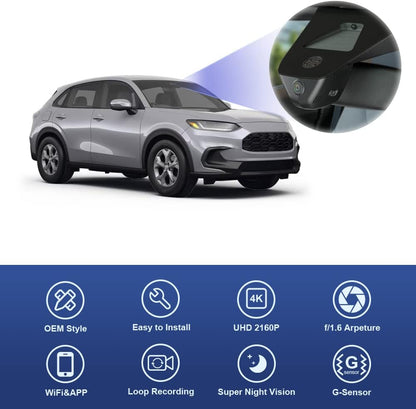 Integrated OEM Look Dash Cam Compatible with Honda HR-V (2023-2026) - Front 4K + Rear 1080P