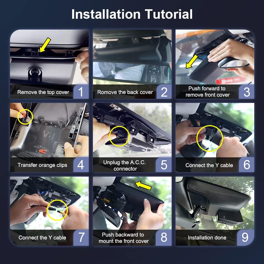 Toyota bZ4X Dash Cam (2023-2026), Factory Fit OEM Style, UHD 2160P Video, WiFi & APP, Easy to Install