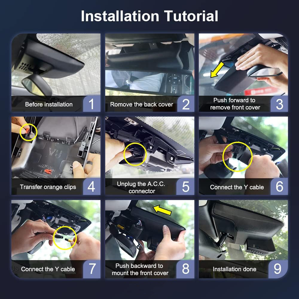 Toyota Corolla Dash Cam (2023-2026), Factory Fit OEM Style, UHD 2160P Video, WiFi & APP, Easy to Install