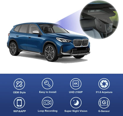 Integrated OEM Look Dash Cam Compatible with BMW X1 (2023-2026) - Front 4K + Rear 1080P