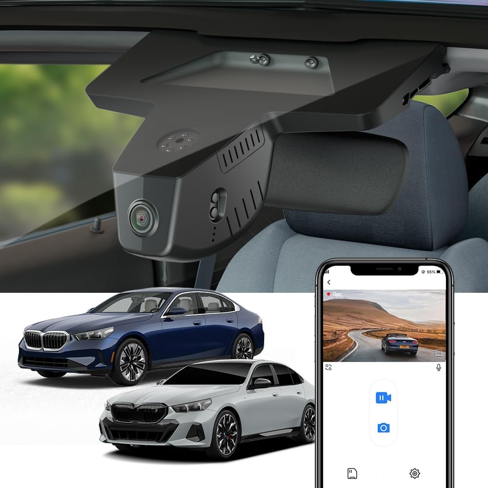 BMW 5 Series & i5 Dash Cam (2024-2026), OEM Factory Look, UHD 2160P Video, WiFi & APP, Loop Recording