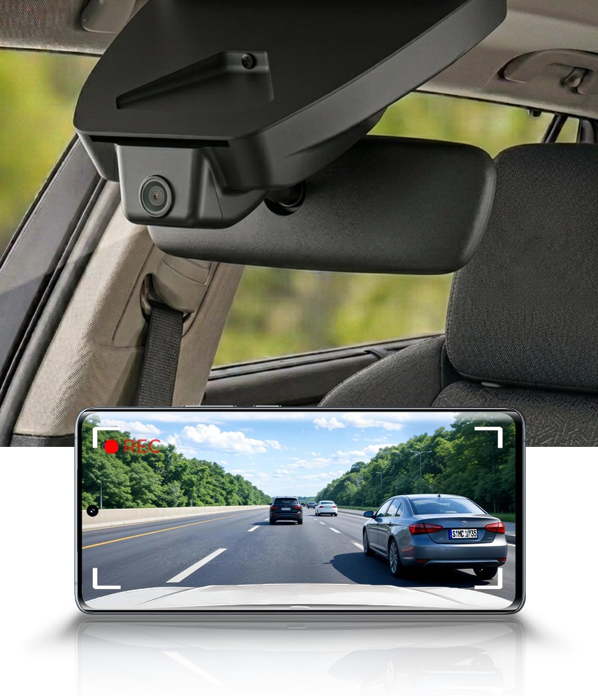 OEM Factory Look Dash Cam for Toyota Corolla Cross (2023-2026) - Front 4K + Rear 1080P