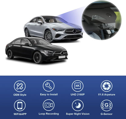 Mercedes-Benz CLA-Class Dash Cam (2024-2026), Factory OEM Look, 2160P UHD Video, with 64GB/128GB Card