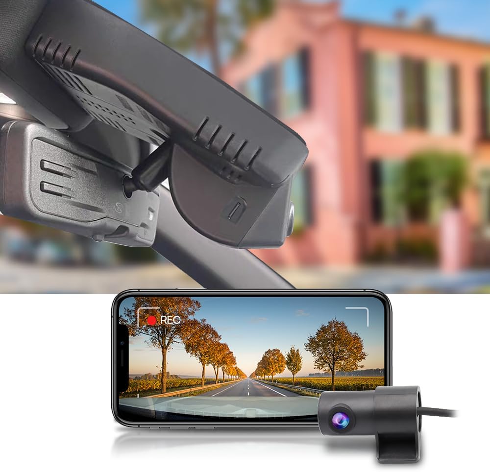 Integrated OEM Look Dash Cam Compatible with Cadillac XT4 (2024-2026) - Front 4K + Rear 1080P