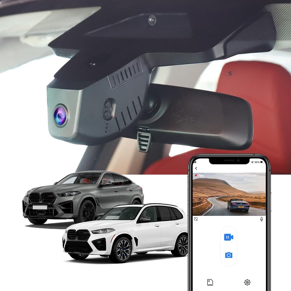 BMW X5 Dash Cam (2024-2026), OEM Look, Front 4K+Rear 1080P Dash Cam Adapts for BMW X5 X5 M Hybrid & X6 X6 M
