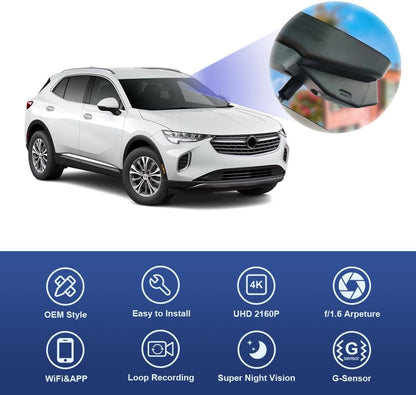 4K Dash Cam for Buick Envision (2021-2023), OEM Factory Look, 2 Way HD Video, Easy to Operate