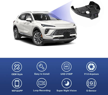 Integrated OEM Look Dash Cam Compatible with Buick Envision (2024-2026) - Front 4K + Rear 1080P