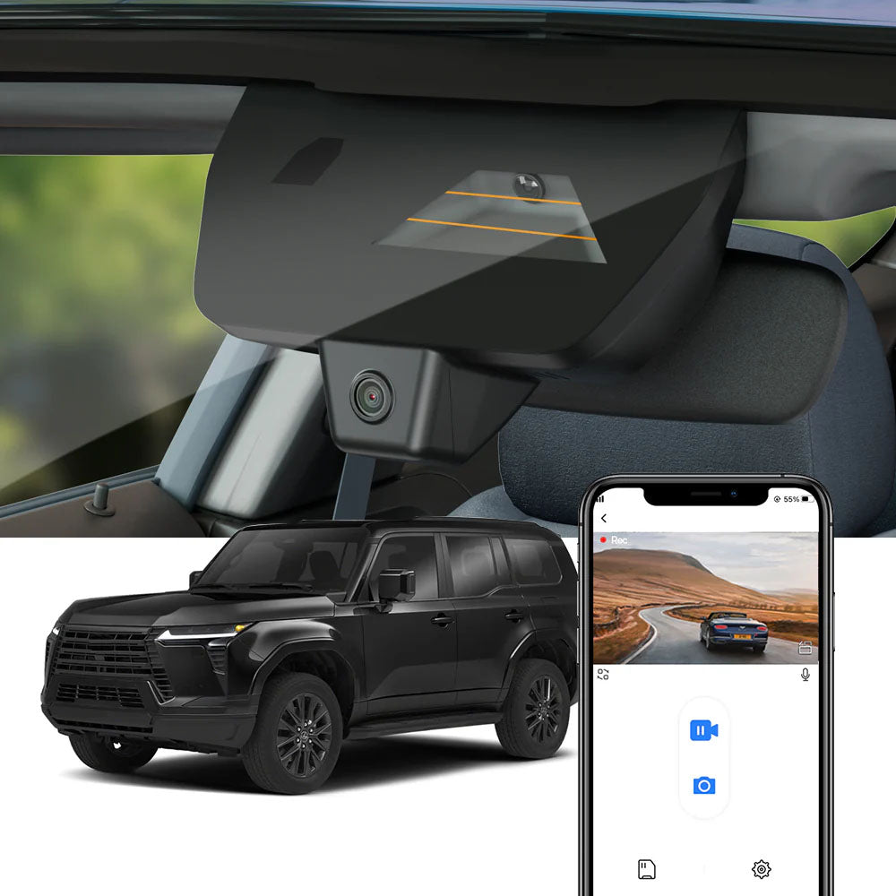 Lexus GX Dash Cam (2024-2026), OEM Factory Look Front 4K+Rear 1080P Dash Cam, 128GB Card