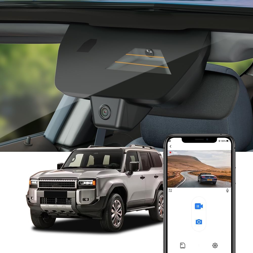 Integrated OEM Look Dash Cam Compatible with Toyota Land Cruiser (2024-2026) - Front 4K + Rear 1080P
