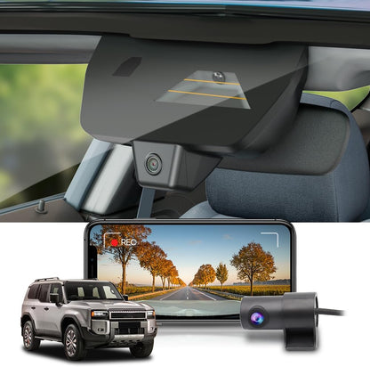 Integrated OEM Look Dash Cam Compatible with Toyota Land Cruiser (2024-2026) - Front 4K + Rear 1080P
