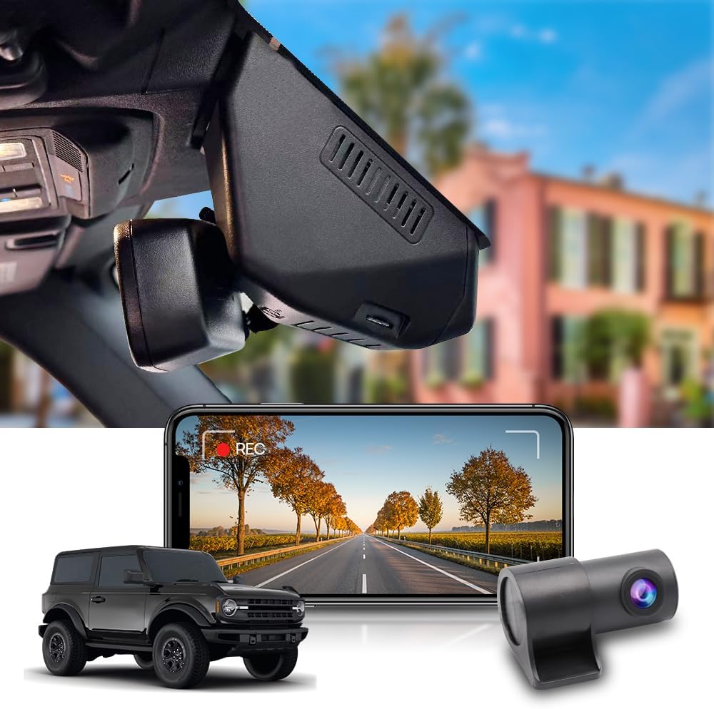 OEM Style Dash Cam Compatible with Ford Bronco (2021-2024) - Front 4K + Rear 1080P