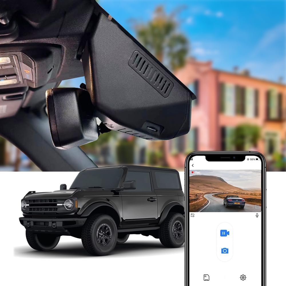 OEM Style Dash Cam Compatible with Ford Bronco (2021-2024) - Front 4K + Rear 1080P