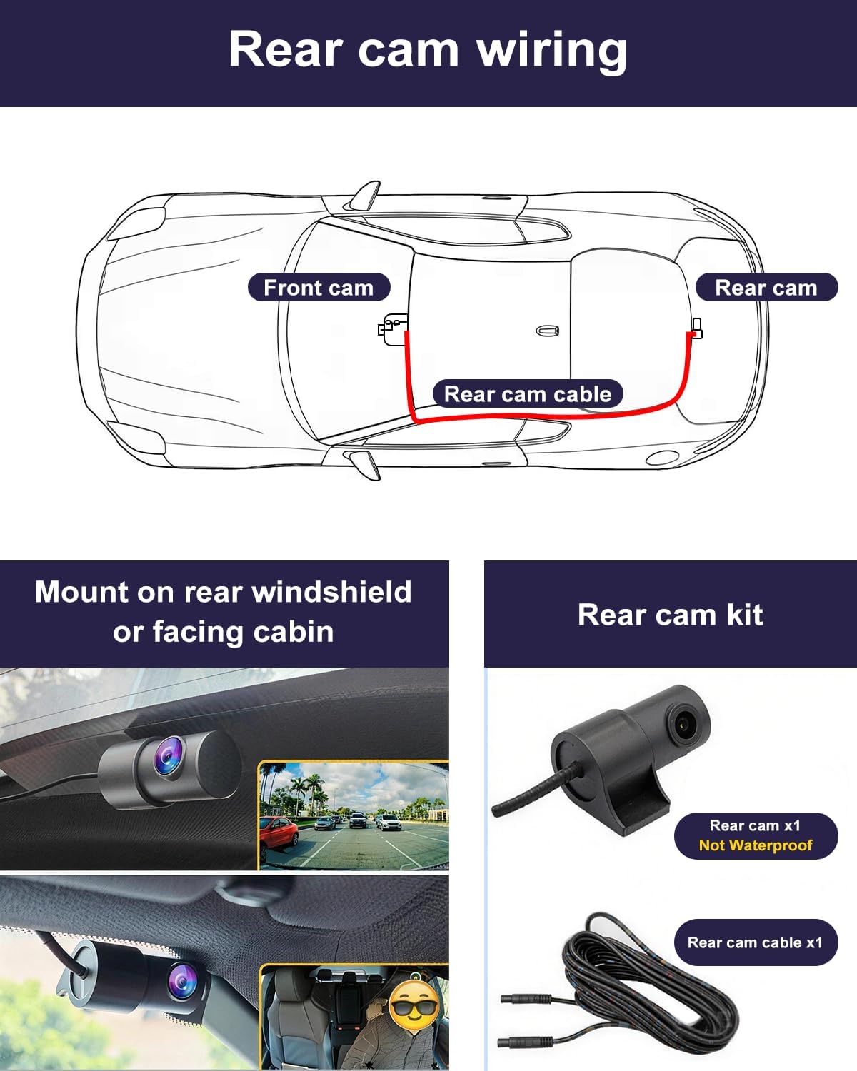 OEM Style Dash Cam Compatible with Ford Bronco (2021-2024) - Front 4K + Rear 1080P
