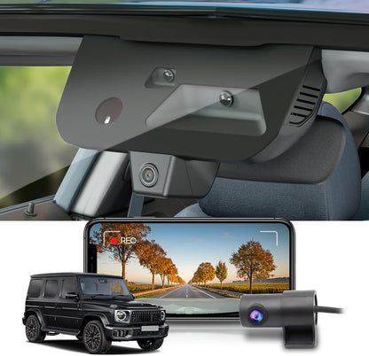 Factory Look Dash Cam Compatible with Mercedes-Benz G-Class (2025-2026) - Front 4K + Rear 1080P