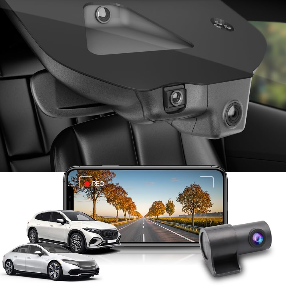 Mercedes-Benz EQS Dash Cam (2022-2024), Factory OEM Look, 2160P UHD Video, WiFi Connect & APP