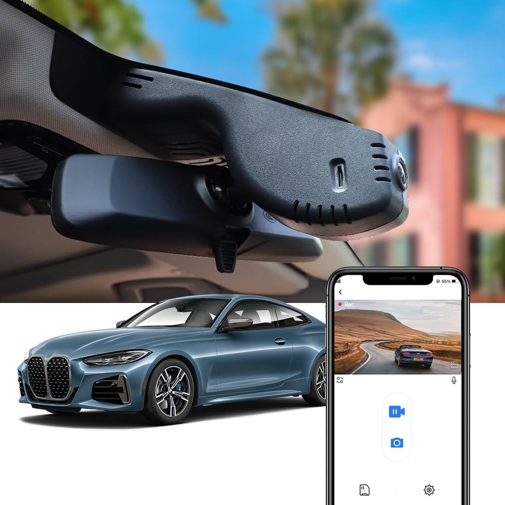 BMW 4 Series M4 Dash Cam (2020-2024), OEM Factory Look, UHD 2160P Video, WiFi & APP Connect, Loop Recording