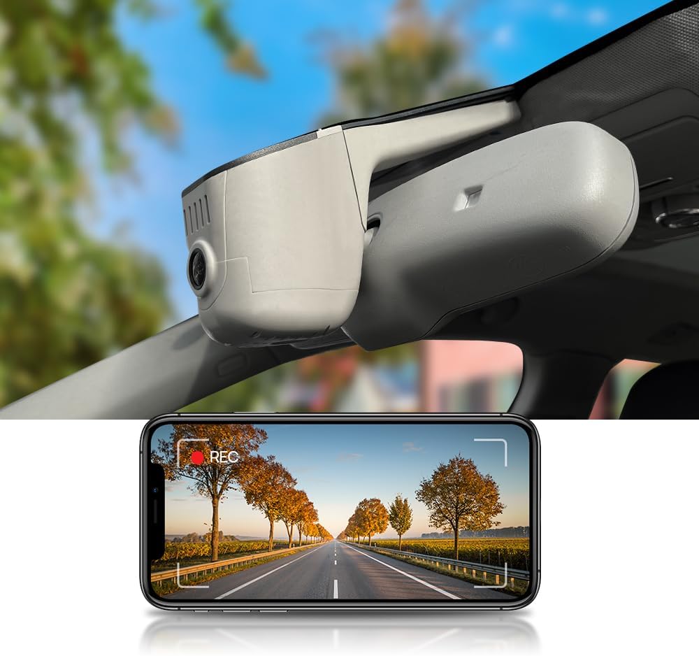 Audi Vehicles Dash Cam (Model D), Custom Fit OEM Look, UHD 2160P Video, Built-in WiFi & APP, Loop Recording