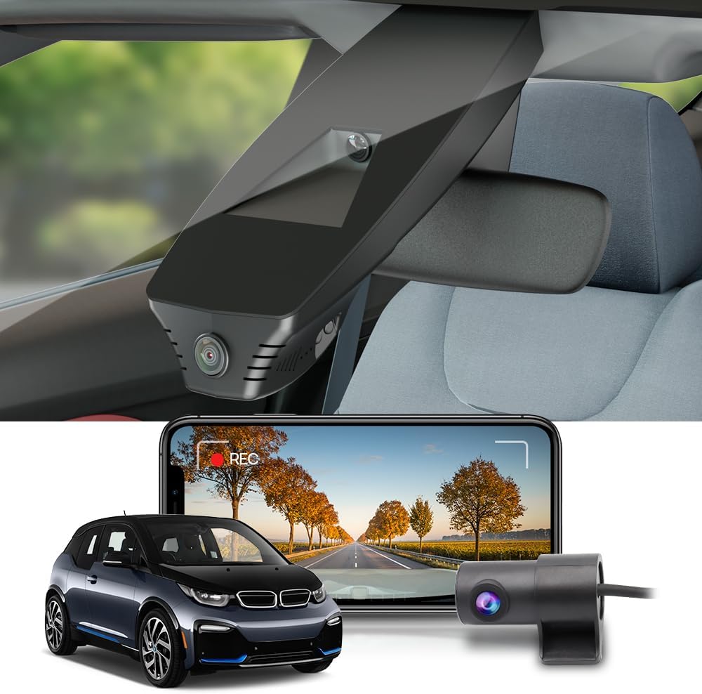 BMW i3 Dash Cam (2018-2021), Factory Fit OEM Style, UHD 2160P Video, WiFi & APP Connect, G-Sensor