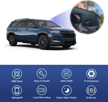 OEM Factory Look Dash Cam for Chevrolet Traverse (2019-2023) - Front 4K + Rear 1080P