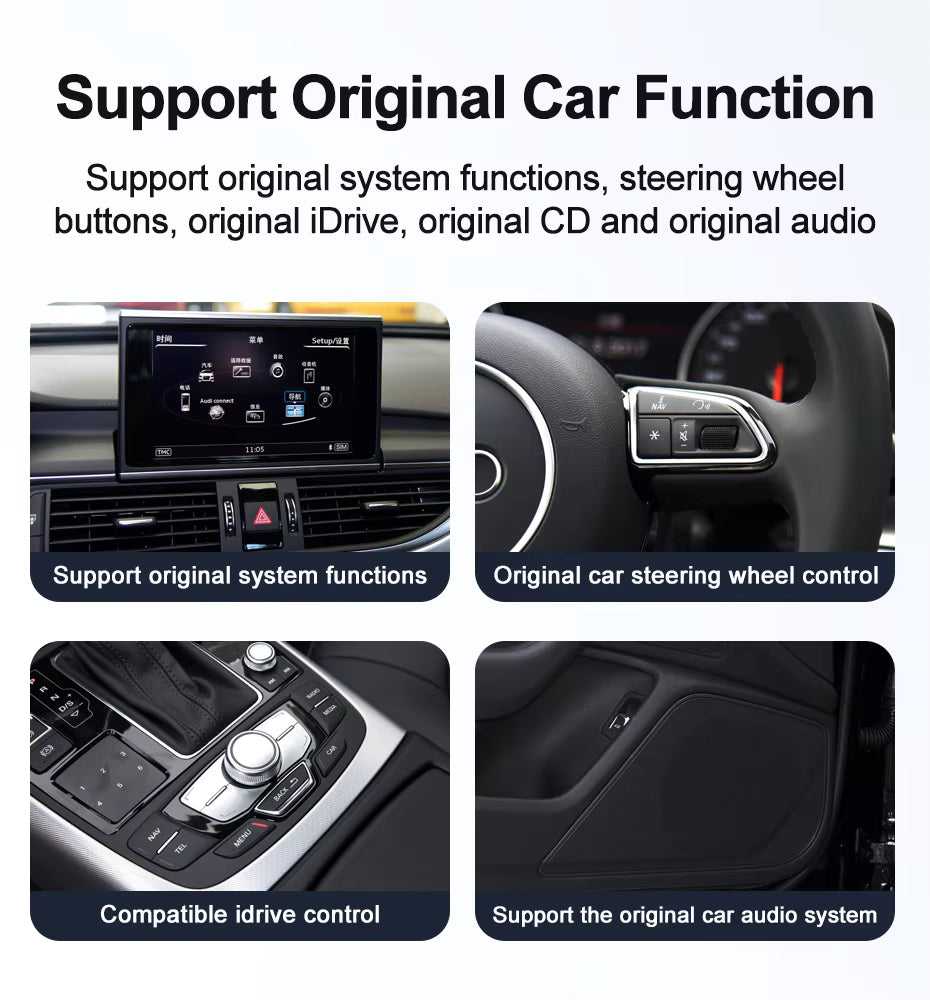 2012–2018 AUDI A6 12.3" Digital Cockpit Android Car Multimedia IPS Touchscreen, OEM Style
