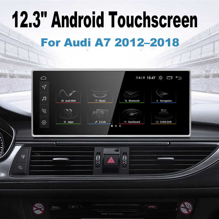 2012–2018 AUDI A7 12.3" Digital Cockpit Android Car Multimedia IPS Touchscreen, OEM Style