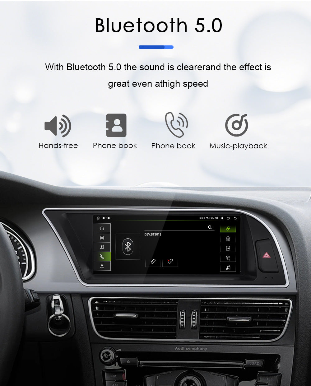 2009-2016 AUDI A5 8.8" CarPlay Digital Cockpit with Wireless Android Car Multimedia, OEM Style