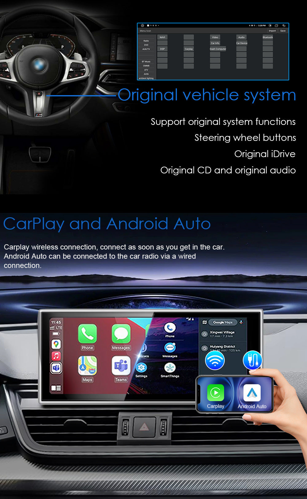 2018-2020 AUDI Q5 10.25" Wireless CarPlay Digital Cockpit Android Car Multimedia, OEM Style
