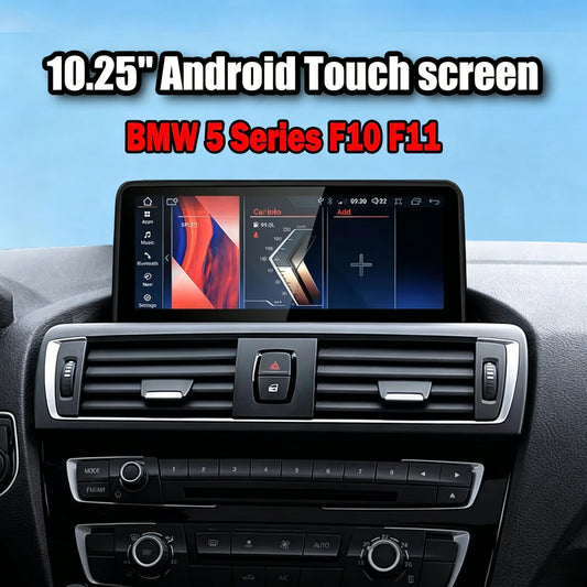 2010–2017 BMW 5 Series 10.25" Digital Cockpit Android Car Multimedia IPS Touchscreen, OEM Style