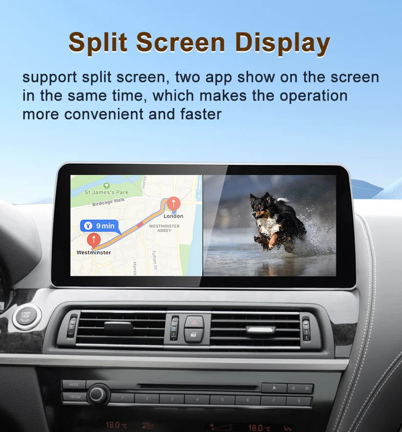 2011–2018 BMW 6 Series 12.3" Digital Cockpit Android Car Multimedia IPS Touchscreen, OEM Style