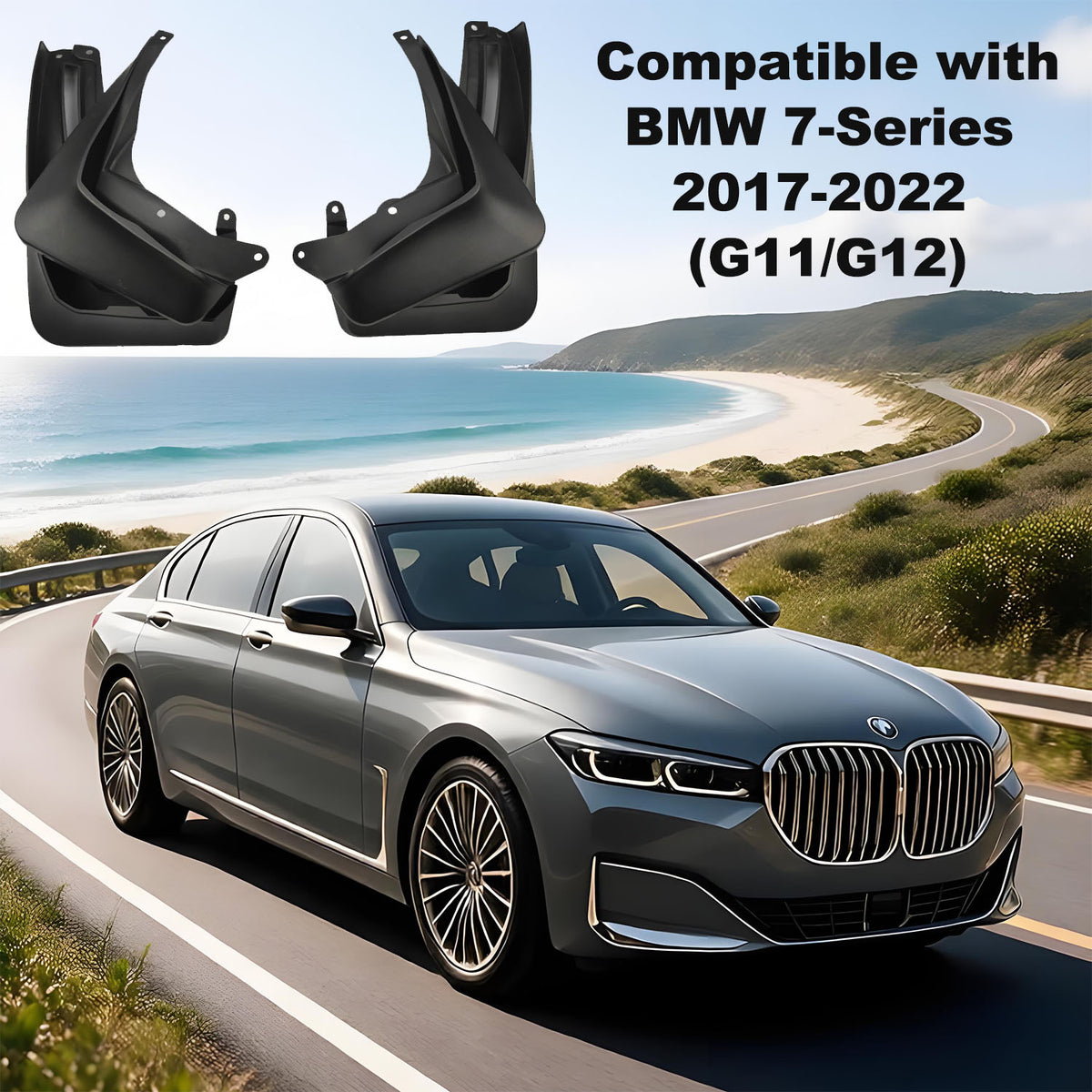 Mud Flaps Mud Guards Custom Fit for BMW 7-Series 2017-2023