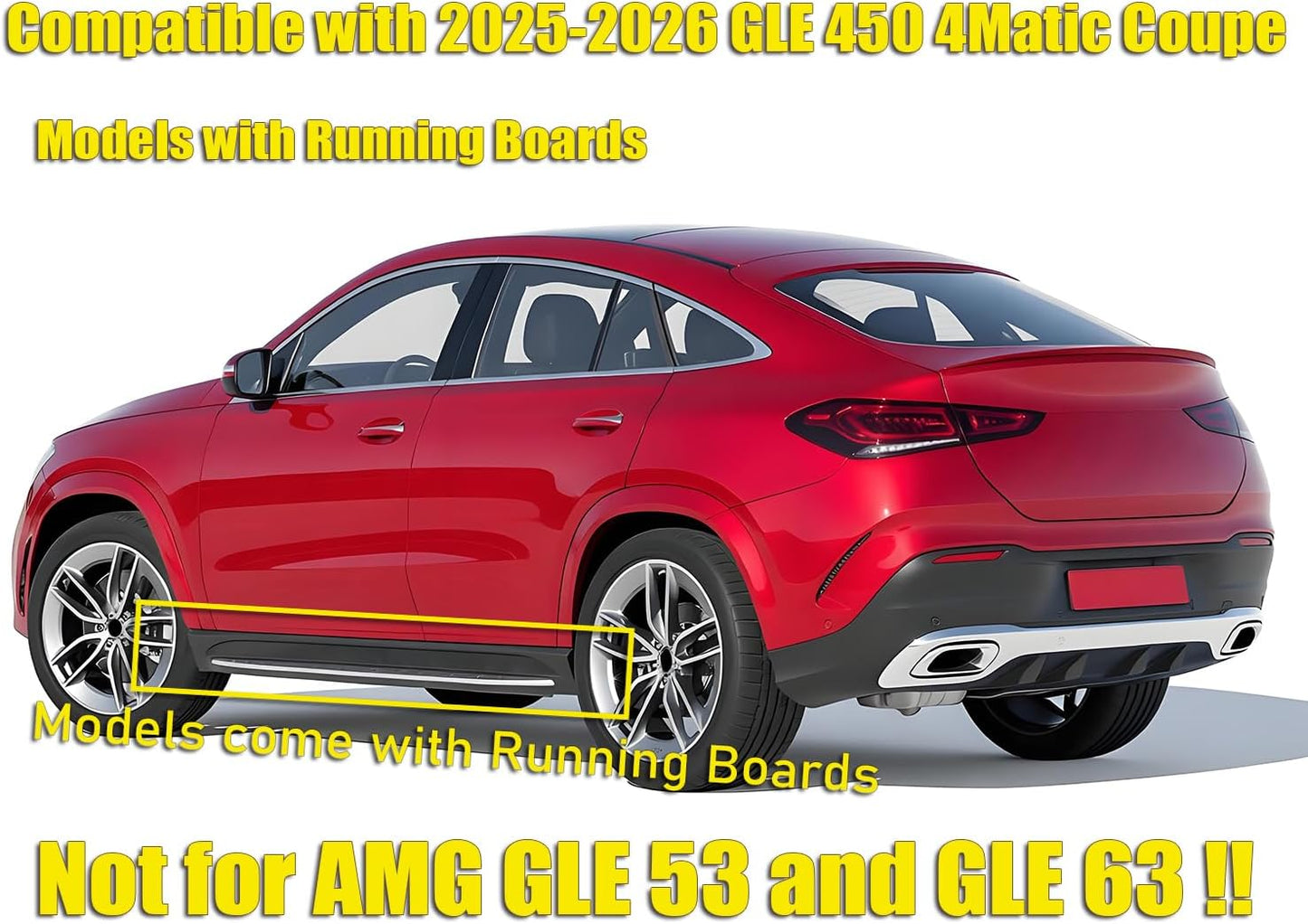 Car Mudguard Fender Mud Flaps Splash Guard for 2025-2026 Mercedes-Benz GLE 450 Coupe with Running Boards, 4pcs Mud Guard Kit