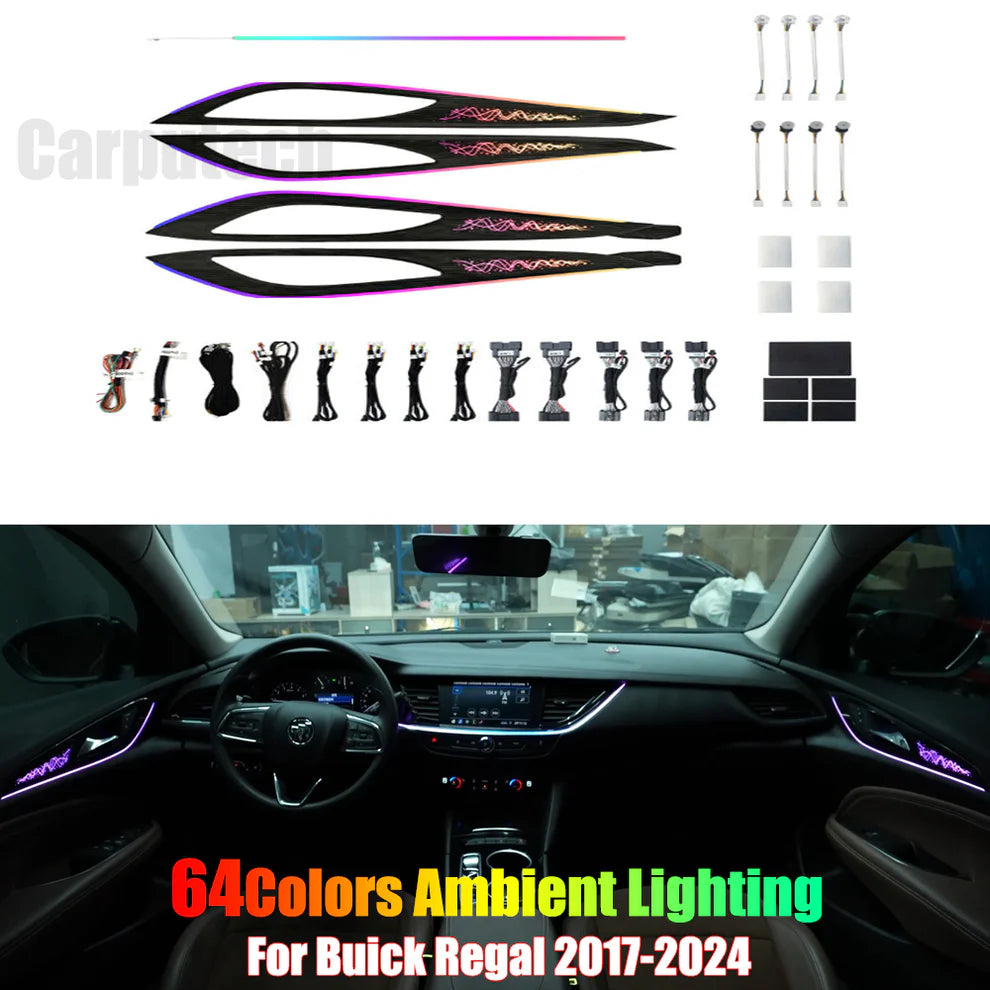Buick Regal 2017-2026 Symphony Car Interior Ambient Lighting 64 Color Trim Decoration Accessories, OEM Factory Look Interior Car Ambient Lights