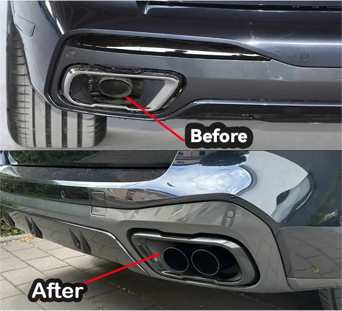 BMW X5 Upgrade Taller Dual Exhaust Tailtips Muffler Tailtips