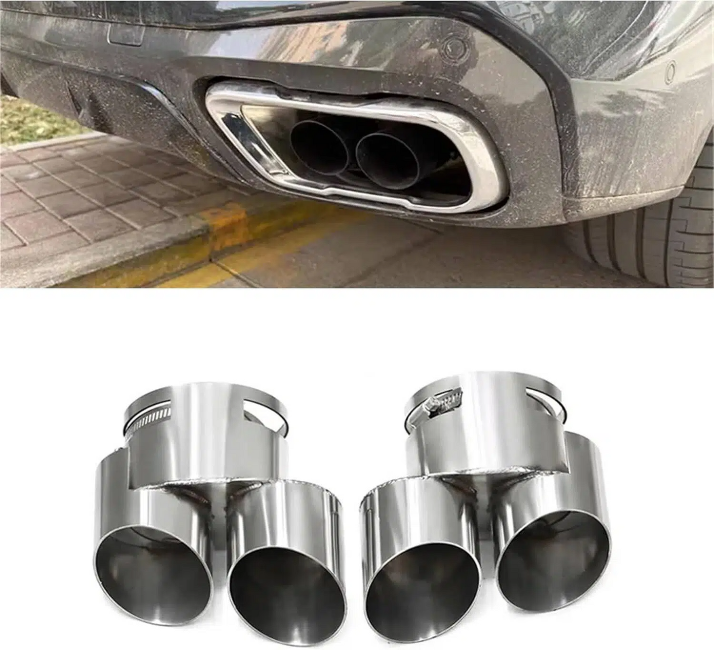 BMW X5 Upgrade Taller Dual Exhaust Tailtips Muffler Tailtips