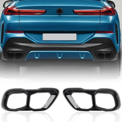 Steel Black Exhaust Muffler Decorative Cover Trim 2pcs For BMW X5 G05
