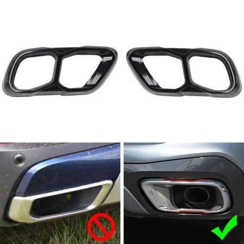 Steel Black Exhaust Muffler Decorative Cover Trim 2pcs For BMW X5 G05