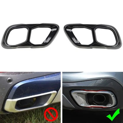 Steel Black Exhaust Muffler Decorative Cover Trim 2pcs For BMW X5 G05
