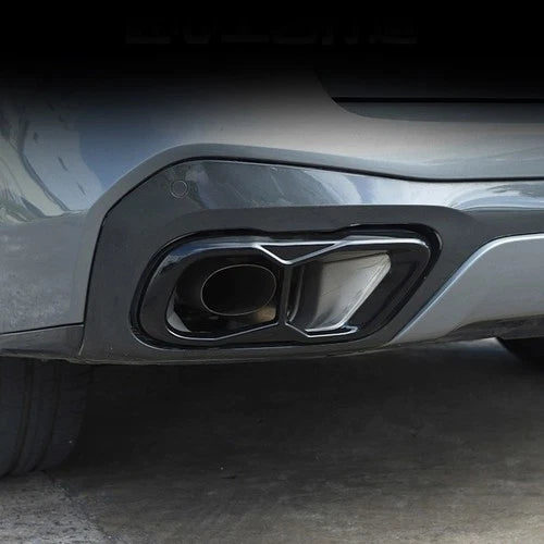 Steel Black Exhaust Muffler Decorative Cover Trim 2pcs For BMW X5 G05