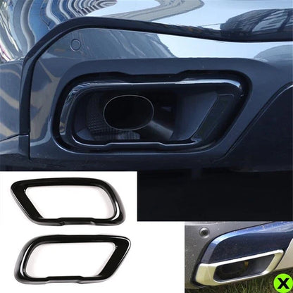 Steel Black Exhaust Muffler Decorative Cover Trim 2pcs For BMW X5 G05